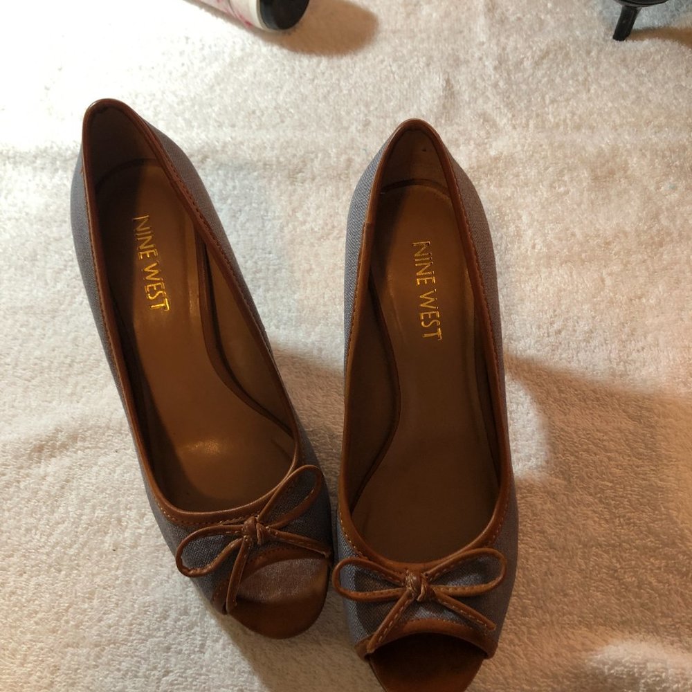 Light Blue Textile Heel